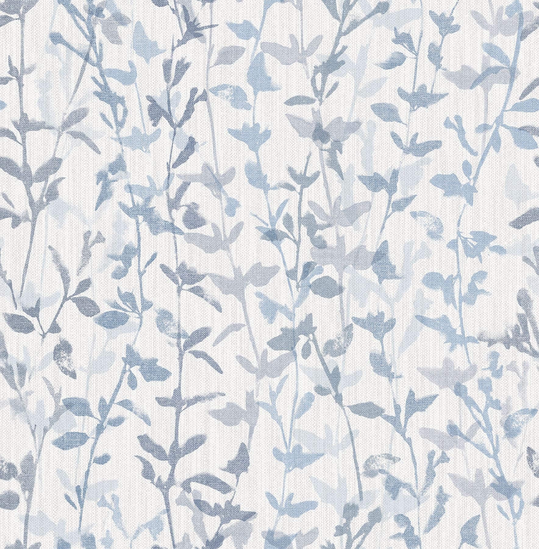 Thea Blue Floral Trail Wallpaper- Scott Living