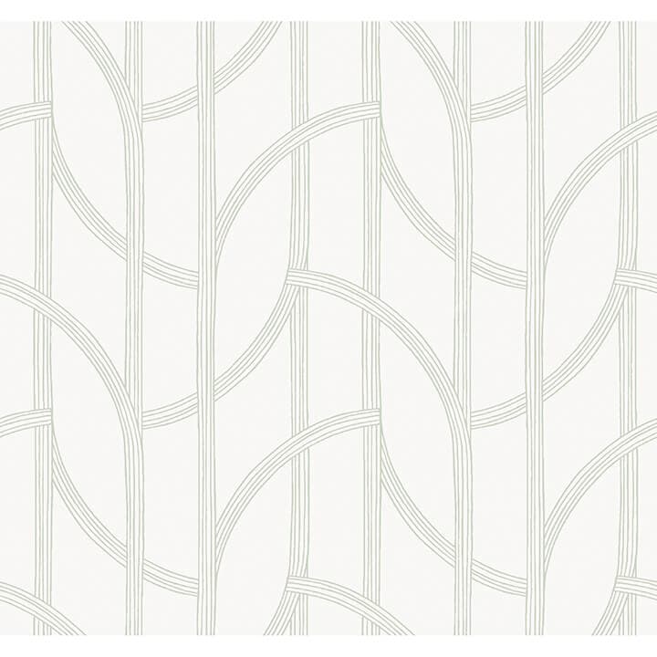 Salvo Light Green Curved Contours Wallpaper