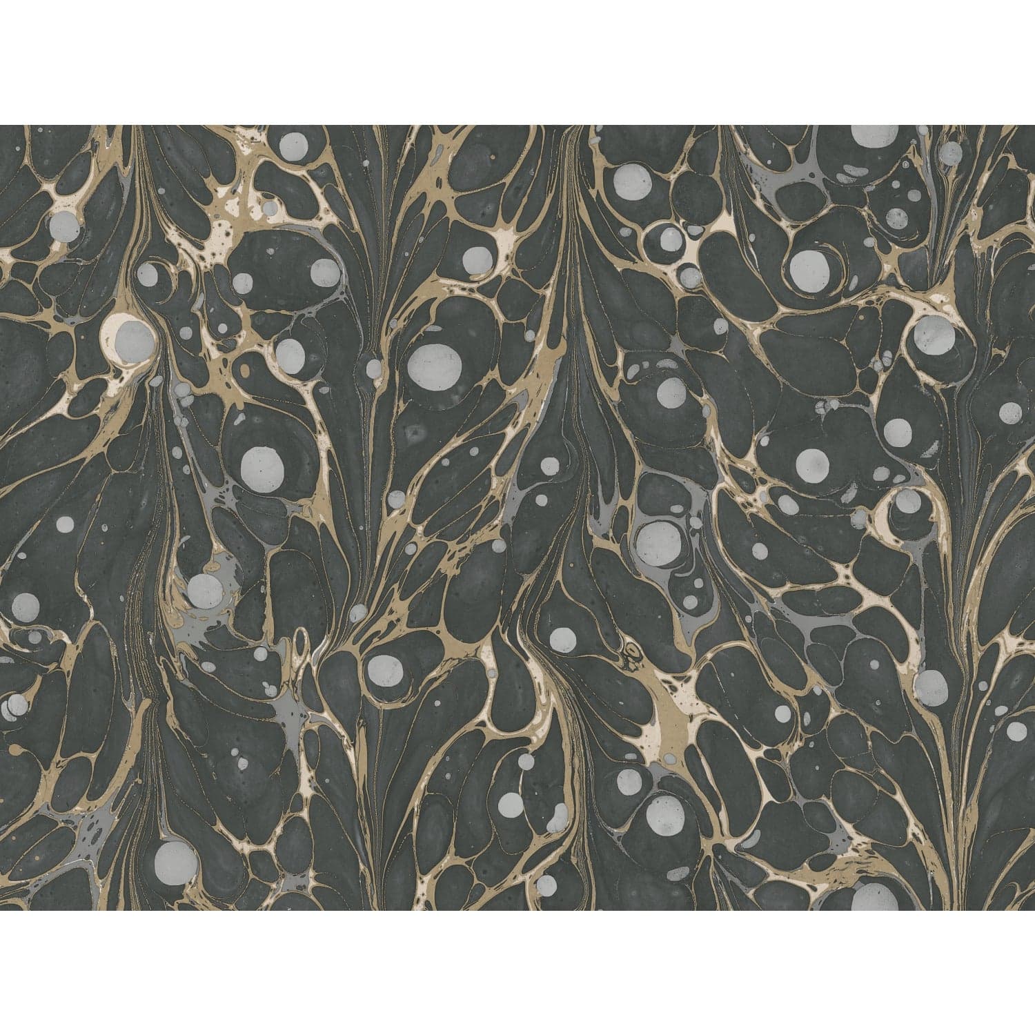 Marbled Endpaper Black/Gold Wallpaper