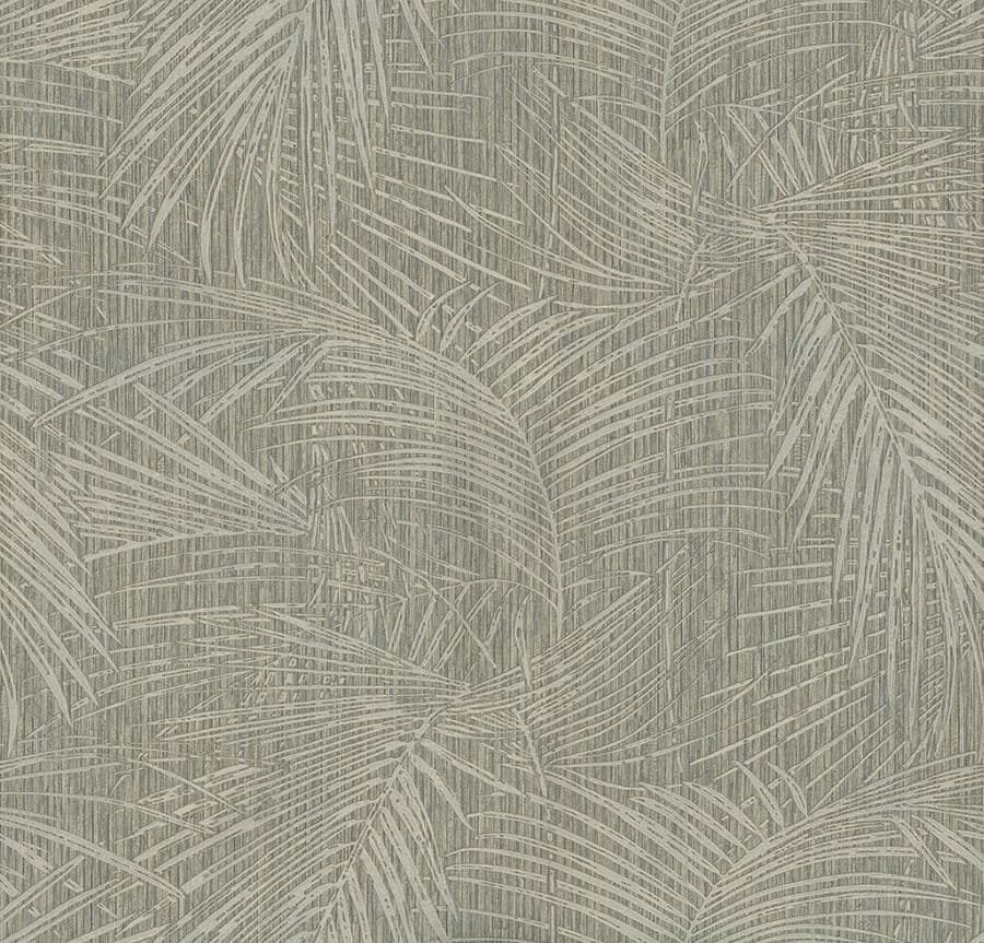 Della Palm Dark Taupe Wallpaper