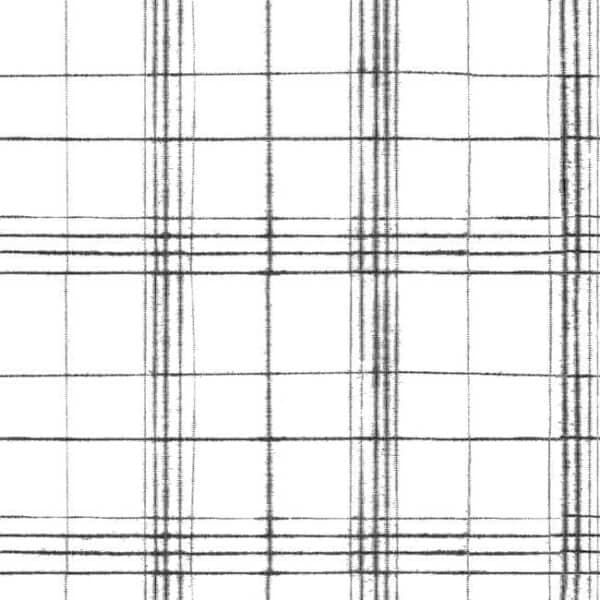 Farmhouse Plaid Wallpaper- Black/White