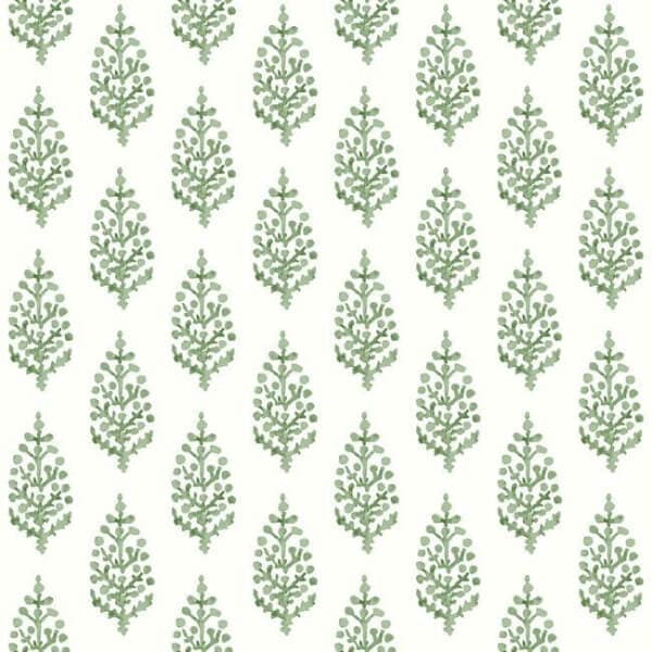 Paisley On Calico Wallpaper- Green