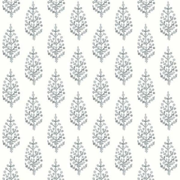 Paisley On Calico Wallpaper- Grey