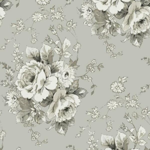 Heritage Rose Wallpaper- Taupe/Linen
