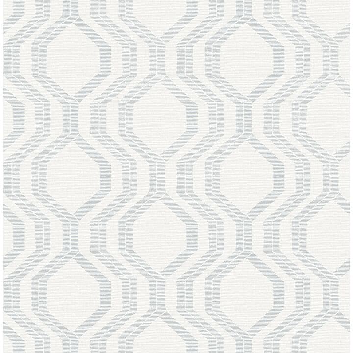 Burton Silver Modern Ogee Wallpaper