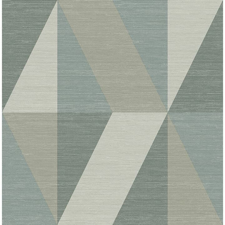 Winslow Green Geometric Faux Grasscloth Wallpaper