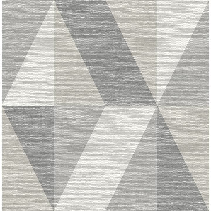 Winslow Stone Geometric Faux Grasscloth Wallpaper