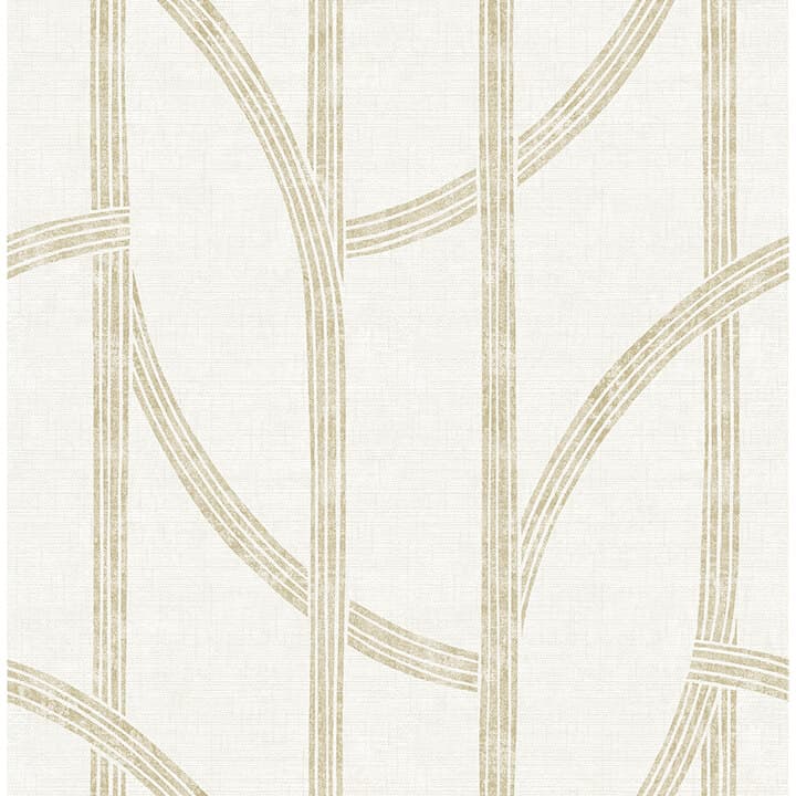 Harlow Gold Curved Contours Wallpaper