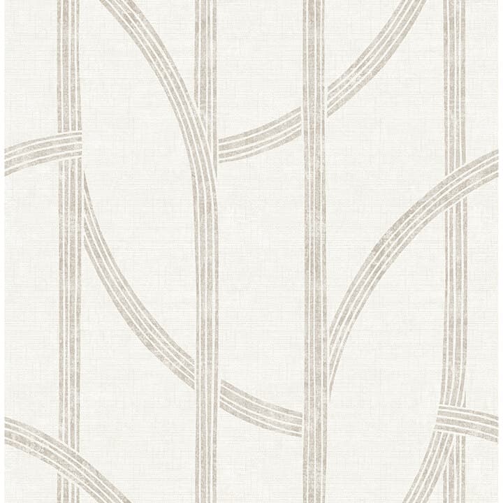 Harlow Champagne Curved Contours Wallpaper