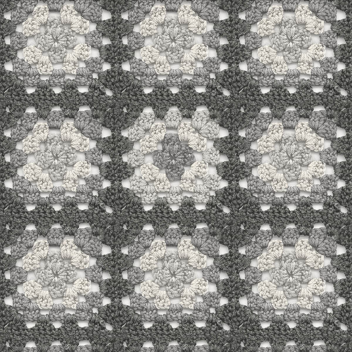 Maud Grey Crochet Geometric Wallpaper