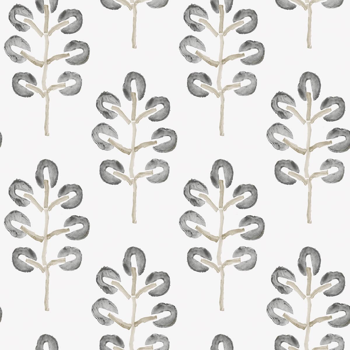 Plum Tree Black Botanical Wallpaper