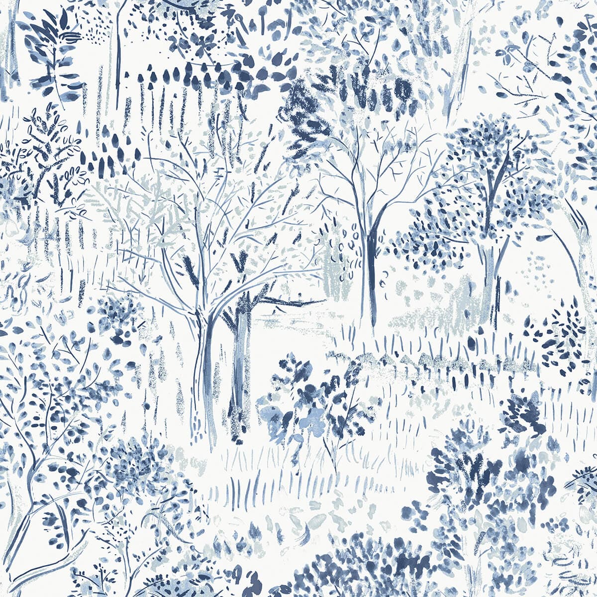 Walden Navy Forest Wallpaper
