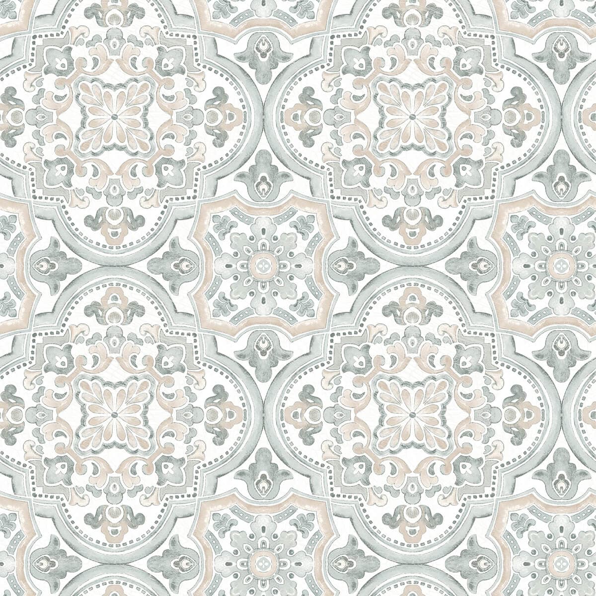 Concord Coral Medallion Wallpaper