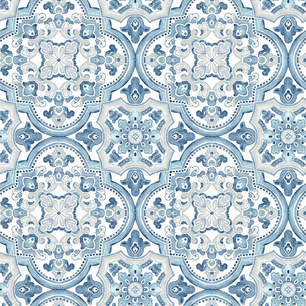 Concord Blue Medallion Wallpaper