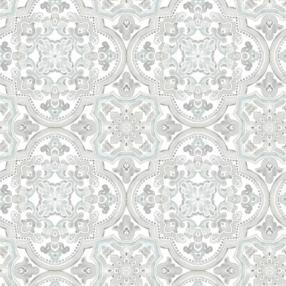 Concord Aqua Medallion Wallpaper