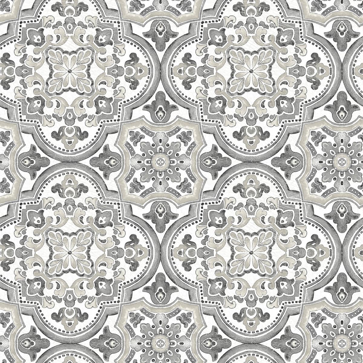 Concord Black Medallion Wallpaper