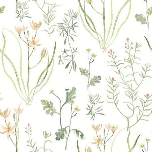 Alpine Botanical Peel and Stick Wallpaper- Peach