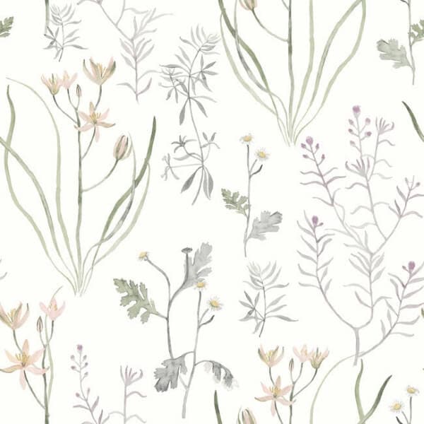 Alpine Botanical Peel and Stick Wallpaper- Lavender