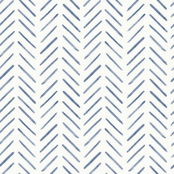 Painted Herringbone Peel and Stick Wallpaper- Navy