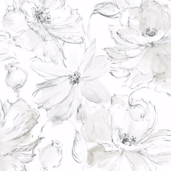 Floral Dreams Peel and Stick Wallpaper- Grey Mix