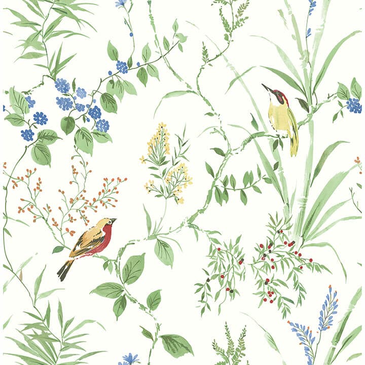 Imperial Garden Green Botanical Wallpaper