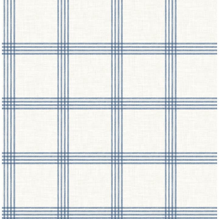 Twain Denim Plaid Wallpaper