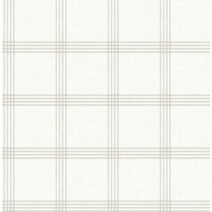 Twain Light Grey Plaid Wallpaper