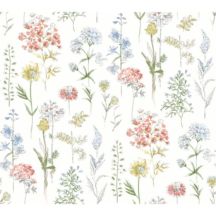 Bergamot Multicolor Wildflower Wallpaper