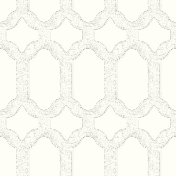 Chervil White Trellis Wallpaper
