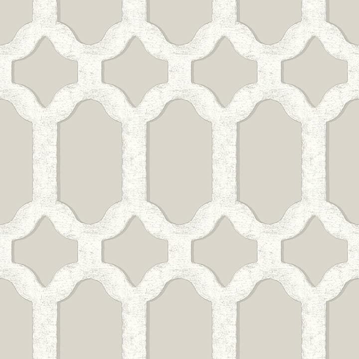 Chervil Light Grey Trellis Wallpaper