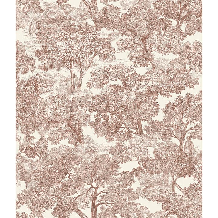 Spinney Red Toile Wallpaper