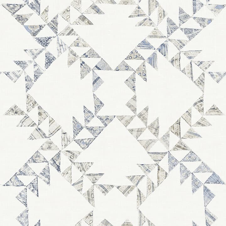 Scrap Quilt Denim Wallpaper