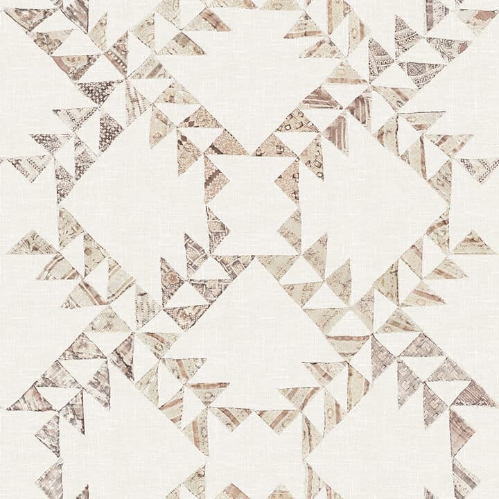 Scrap Quilt Brown Wallpaper