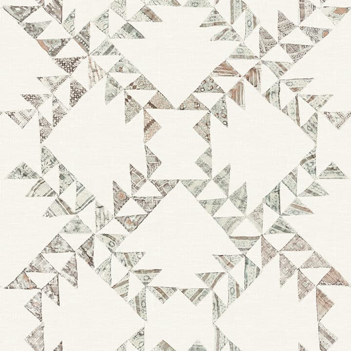 Scrap Quilt Light Brown Wallpaper