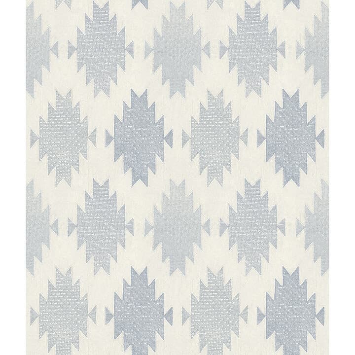 Stitched Heirloom Indigo Wallpaper